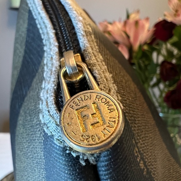 Vintage FENDI Penguin Stripe Baguette Handbag Clutch Pouch - Picture 7 of 13